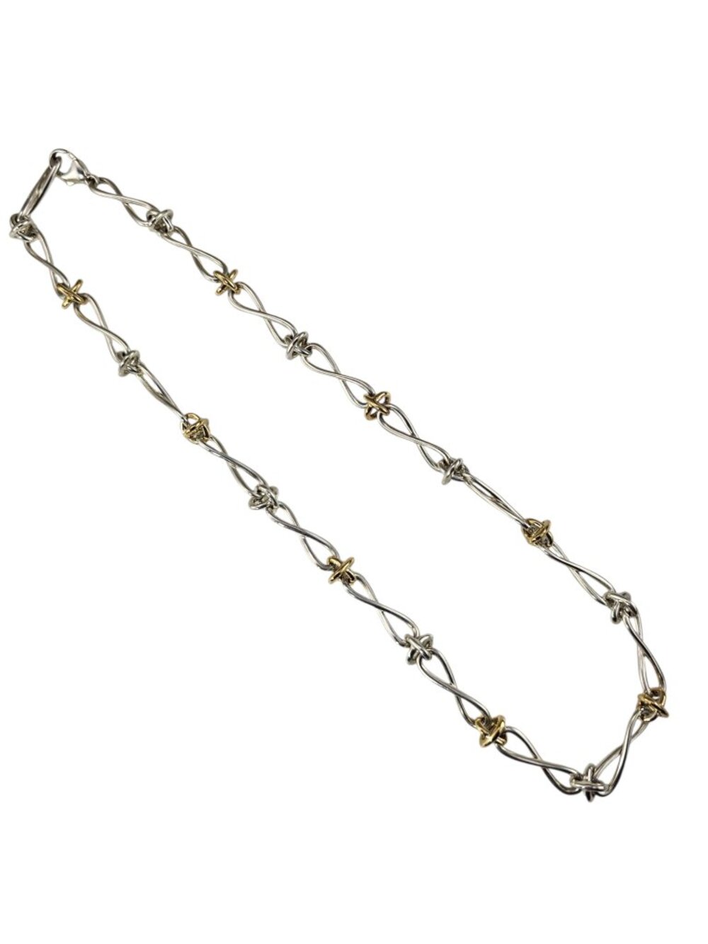Tiffany & Co. Paloma Picasso Sterling Silver 18K Infinity Knot Necklace #25599 - Picture 4 of 7